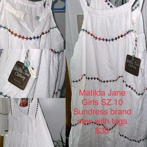 Brand new with tags Matilda Jane girls white sundress size 10